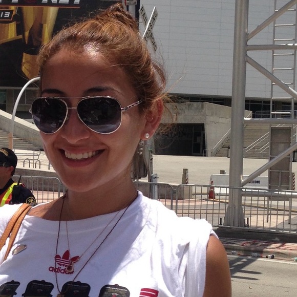 authentic CHANEL Lambskin Aviator Chain Sunglasses 4194-Q in Blue - Picture 5 of 9